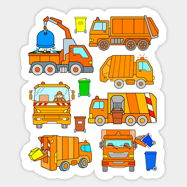 Trash Truck Kids Sticker by samshirts